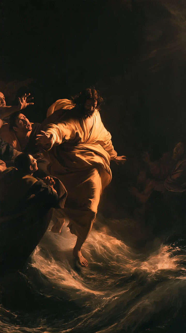 Jesus Walking on Water - Caravaggio Tenebrism · Portrait n° 4
