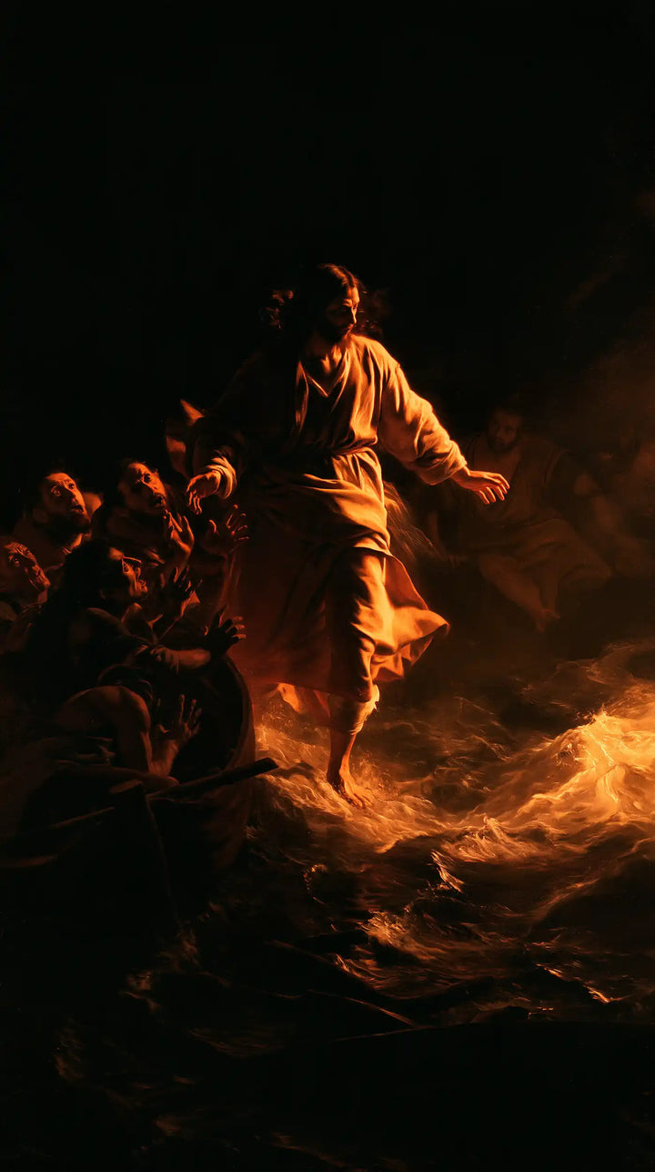 Jesus Walking on Water - Caravaggio Tenebrism · Portrait n° 9
