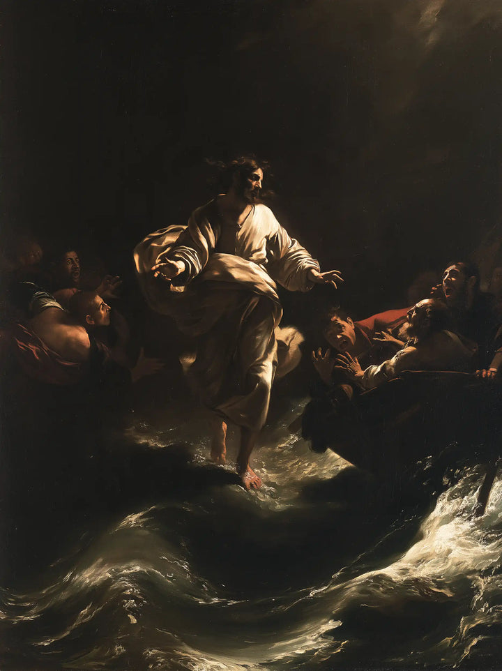 Jesus Walking on Water — Peace upon the Night Crest