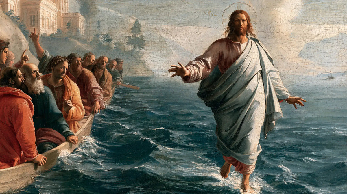 Jesus Walking on Water — The Offered Hand before the Built-Up Shore