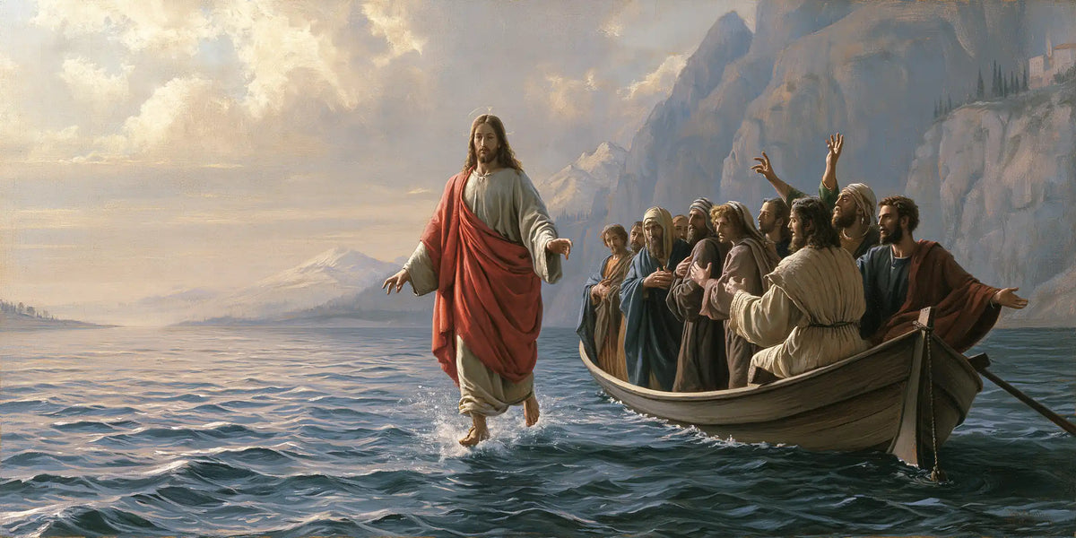 Jesus Walking on Water — Calm beneath the Blue Cliffs