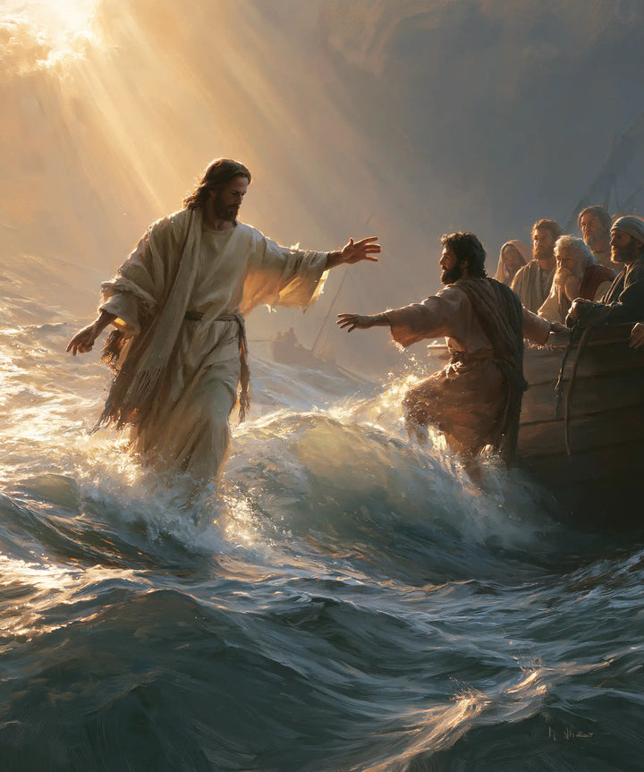 Jesus Walking on Water — The Pale Hand above the Shifting Threshold