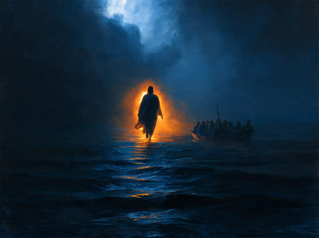 Jesus Walking on Water — The Golden Hearth in the Night Sea