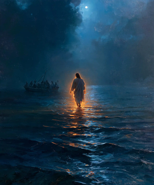 Jesus Walking on Water — The Tiny Ember in the Blue Expanse