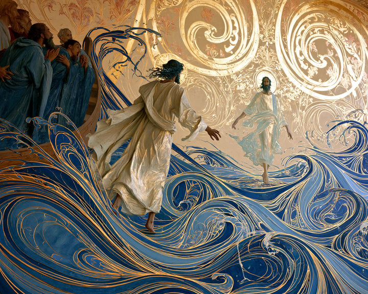 Jesus Walking on Water — The Meeting amid Drawn Currents