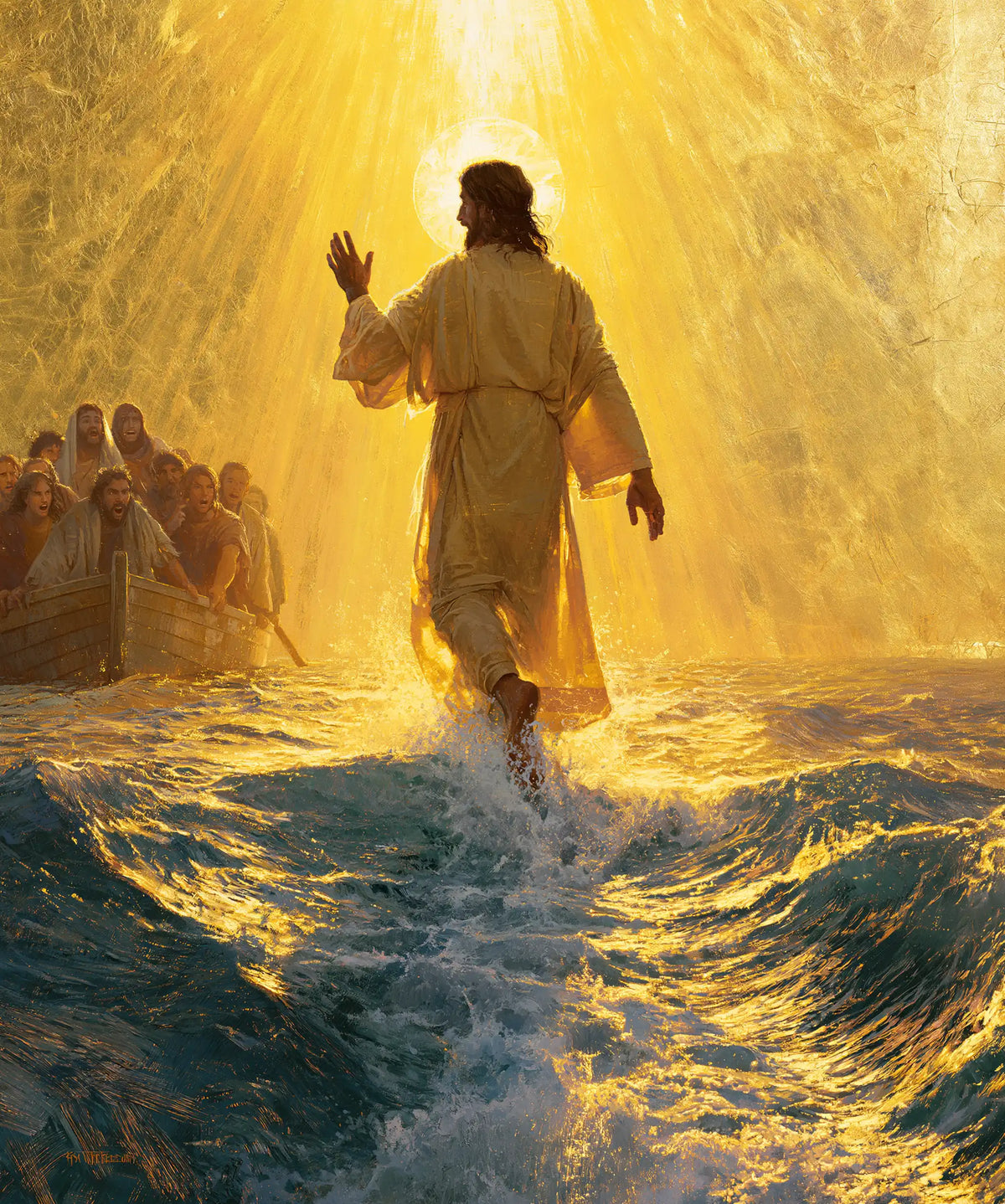 Jesus Walking on Water — The Vertical Ray upon the White Crest