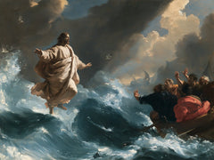 Jesus Walking on Water — Linen Carried by the Turquoise Swell
