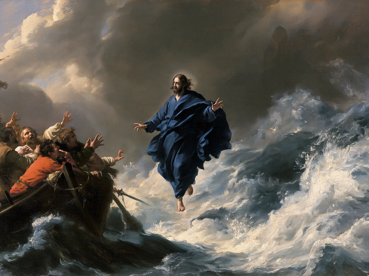 Jesus Walking on Water — Deep Blue in the Ravine of Foam