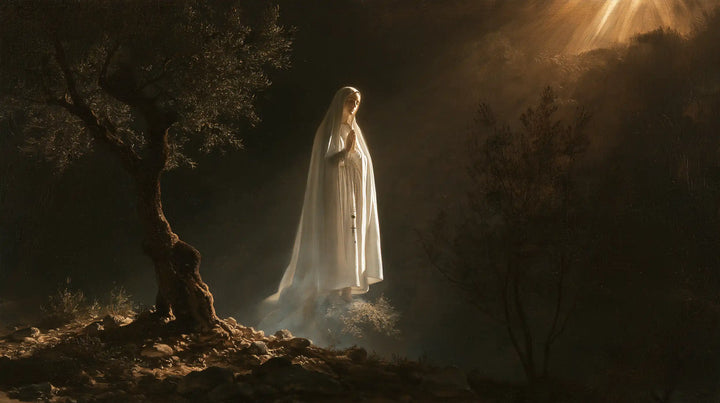 Our Lady of Fatima – Caravaggio Tenebrism · Landscape no. 8