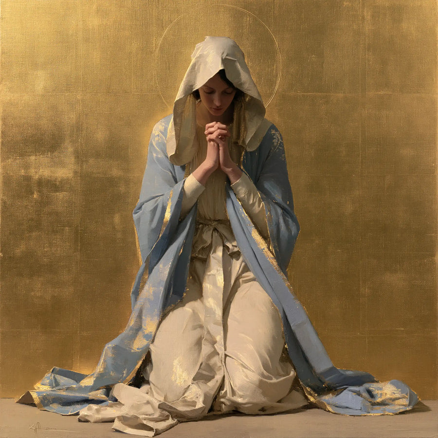 Virgin Mary in Prayer - Contemporary Byzantine · Square n° 9