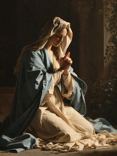 Virgin Mary in Prayer — Prayer in the Brown-Toned Clearing