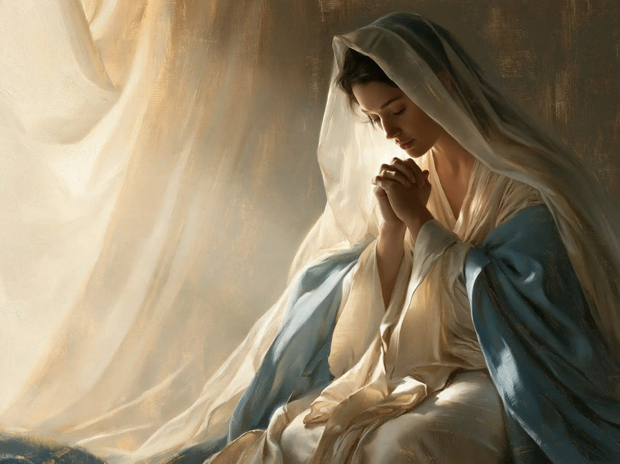 Virgin Mary in Prayer - Mary in a Biblical Interior · Landscape n° 4