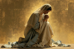 Virgin Mary in Prayer — Prayer in the Cloak of Golden Ash