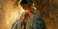 Virgin Mary in Prayer — The Face in Copper Light