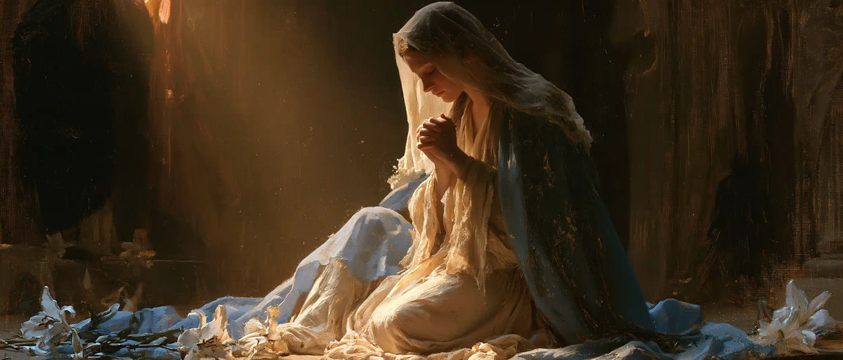 Virgin Mary in Prayer — Prayer in the Room of Lilies