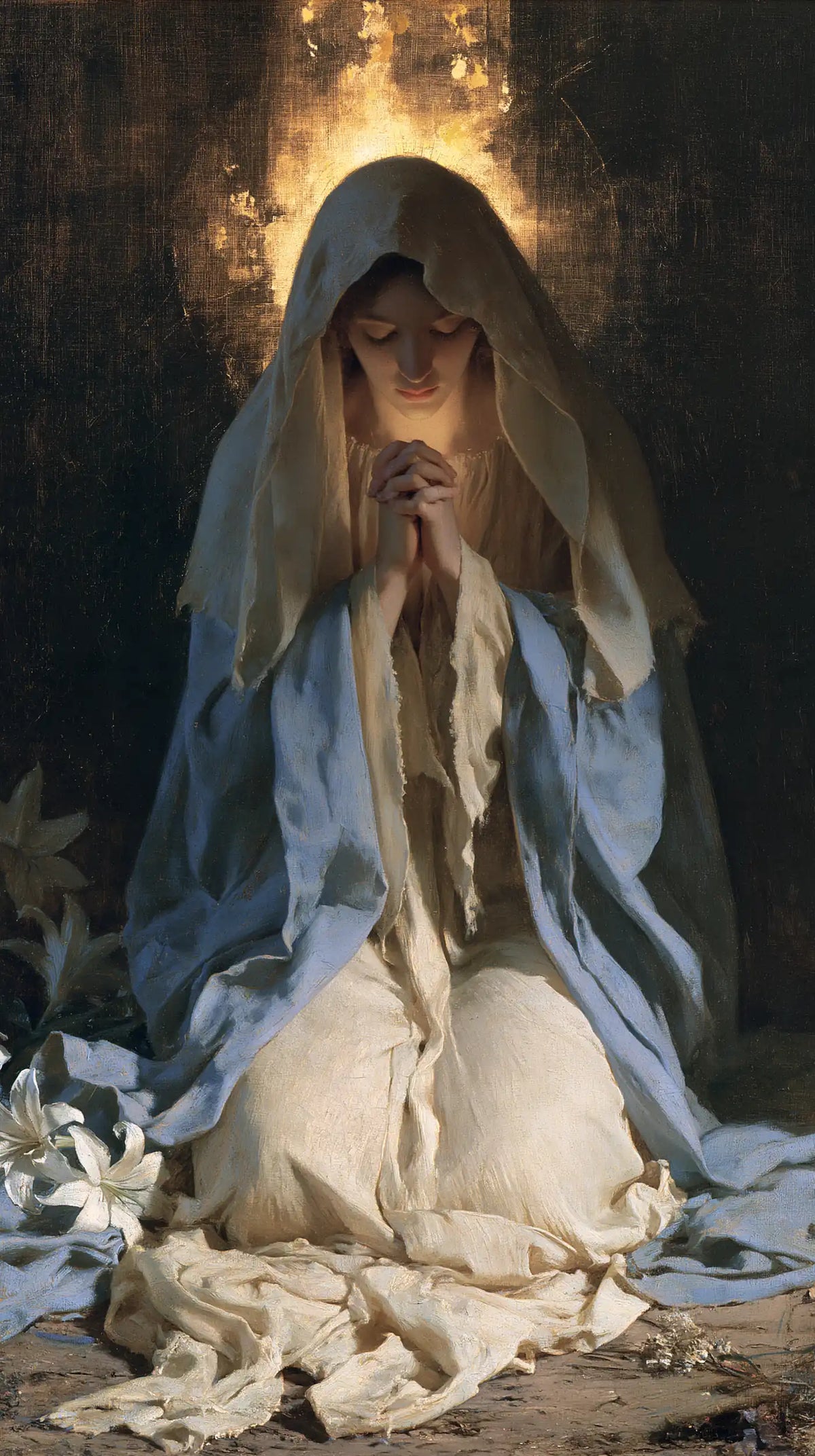 Virgin Mary in Prayer — The Quiet Fire of Prayer