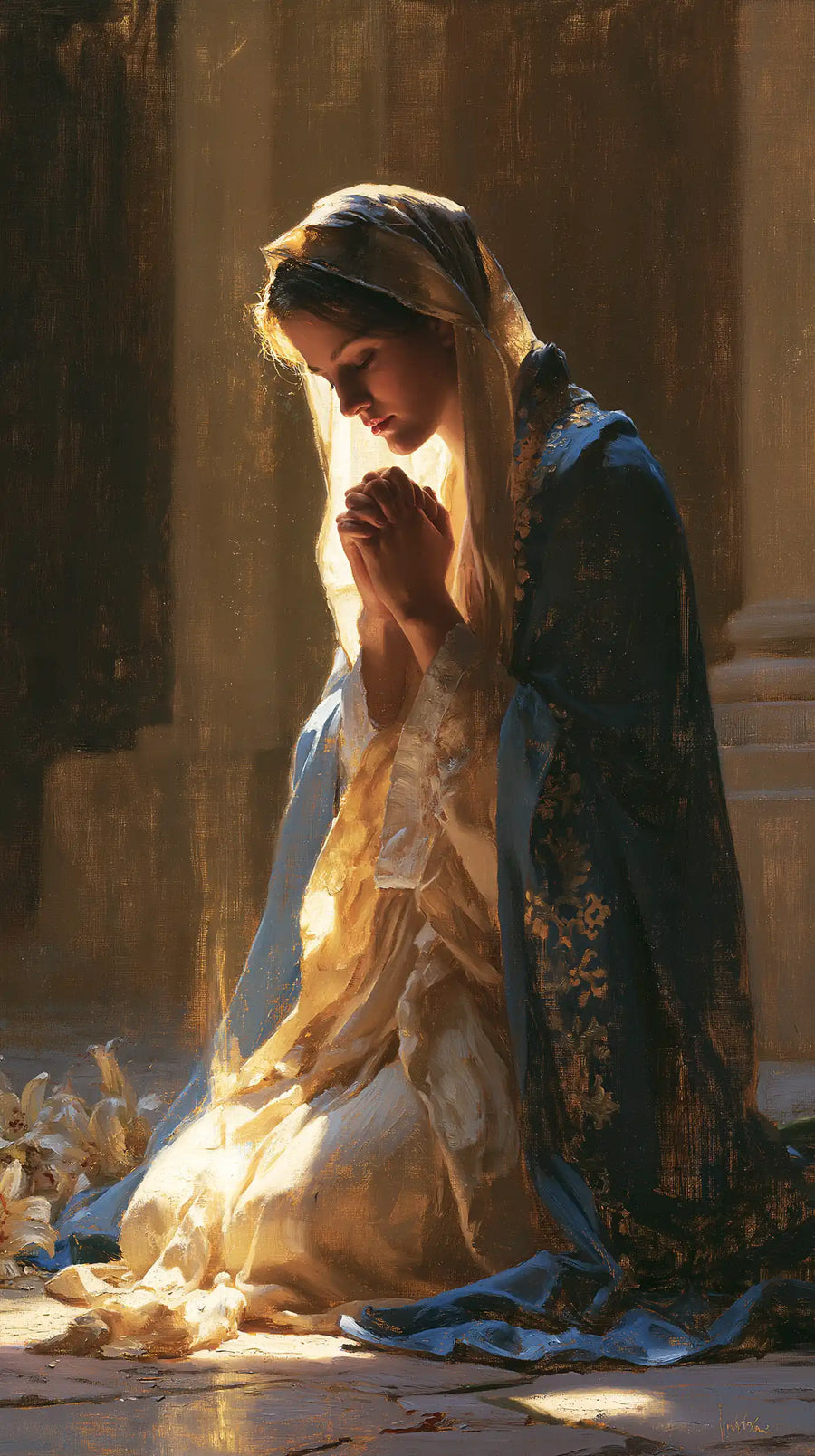 Virgin Mary in Prayer - Symbolist · Portrait n° 33
