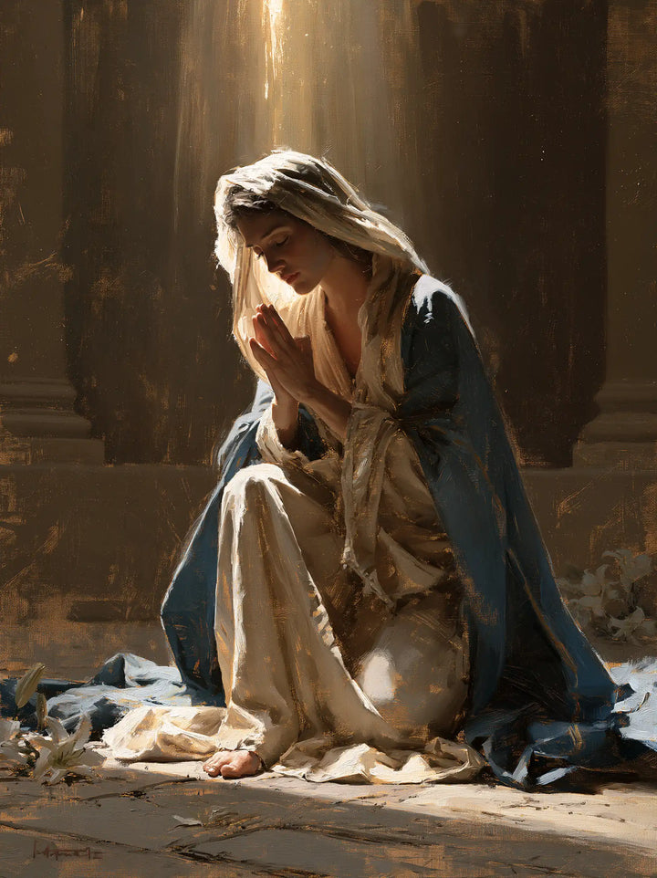 Virgin Mary in Prayer — The Ray of Inner Stillness