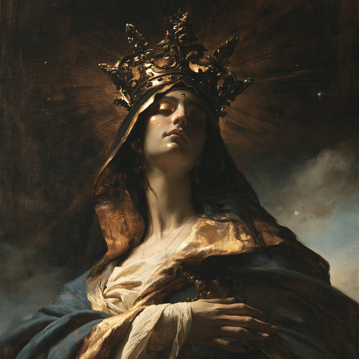 Mary Queen of Heaven - Black and Gold · Square n° 2