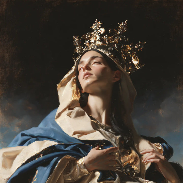 Mary Queen of Heaven - Black and Gold · Square n° 8
