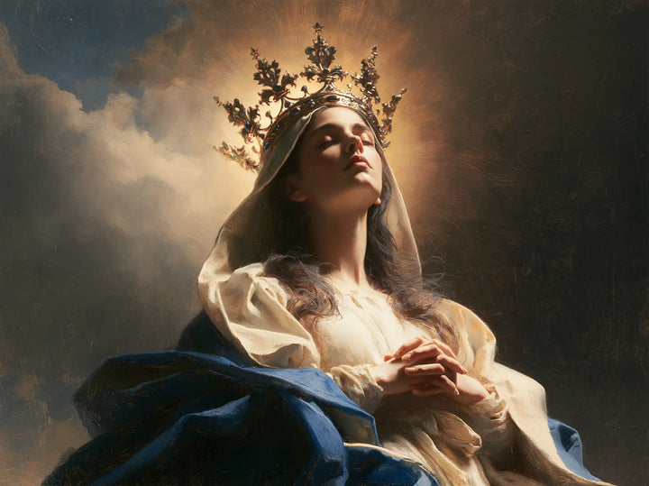 Mary, Queen of Heaven — Joined Fingers Beneath the Diadem of Light