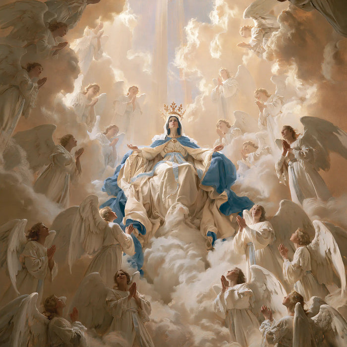 Mary, Queen of Heaven — The Pale Robe Amid Countless Wings