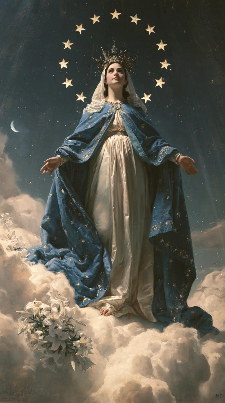 Mary, Queen of Heaven — The Crown Above the Cloud Garden