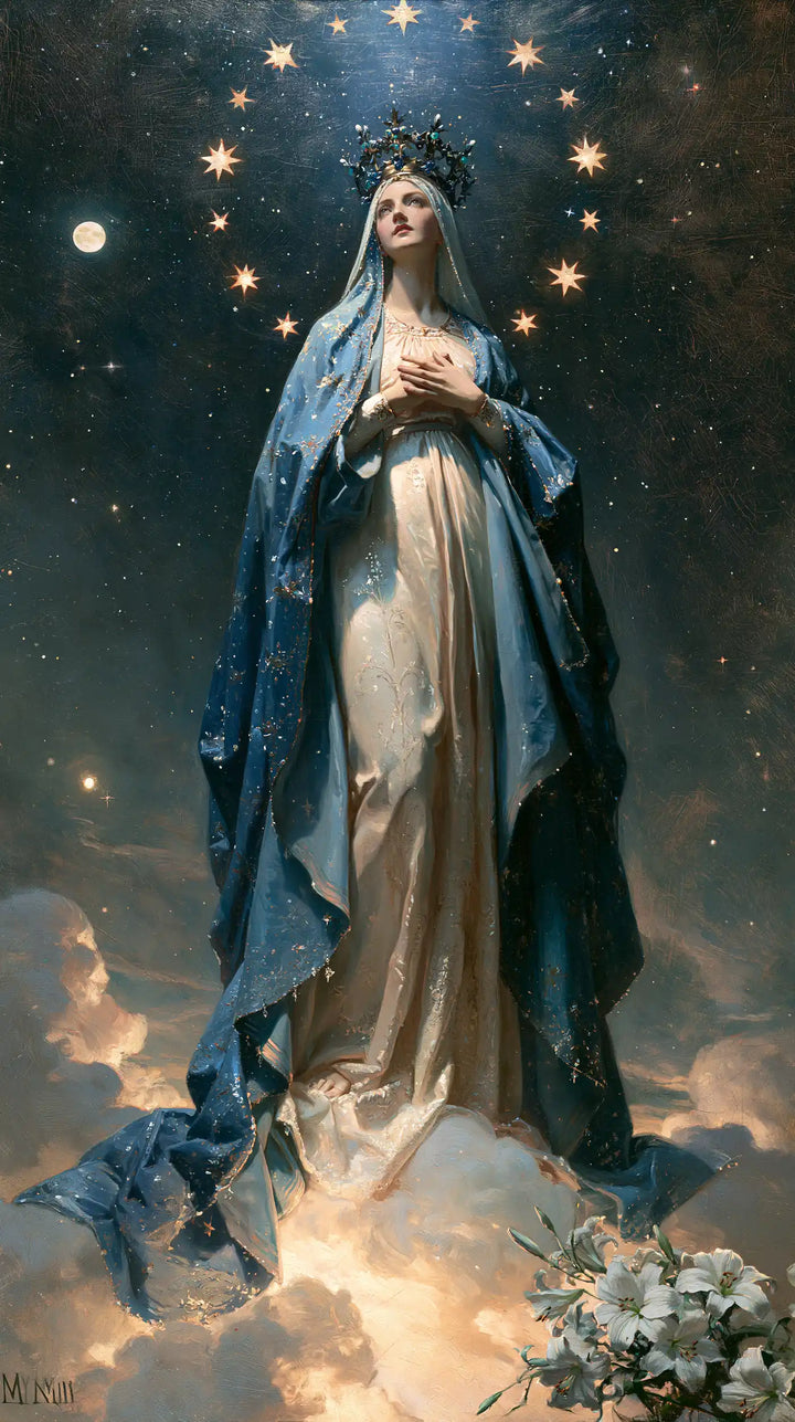 Mary, Queen of Heaven — Hands Joined in the Flowering Night