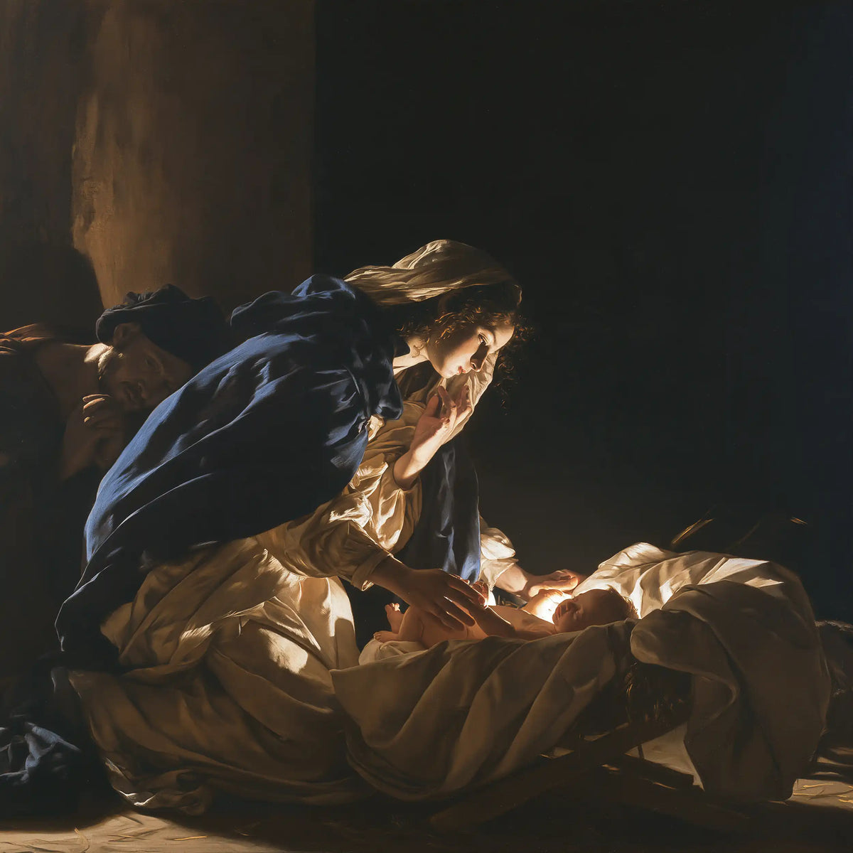 The Nativity — The Gesture Beneath the Flowing Veil