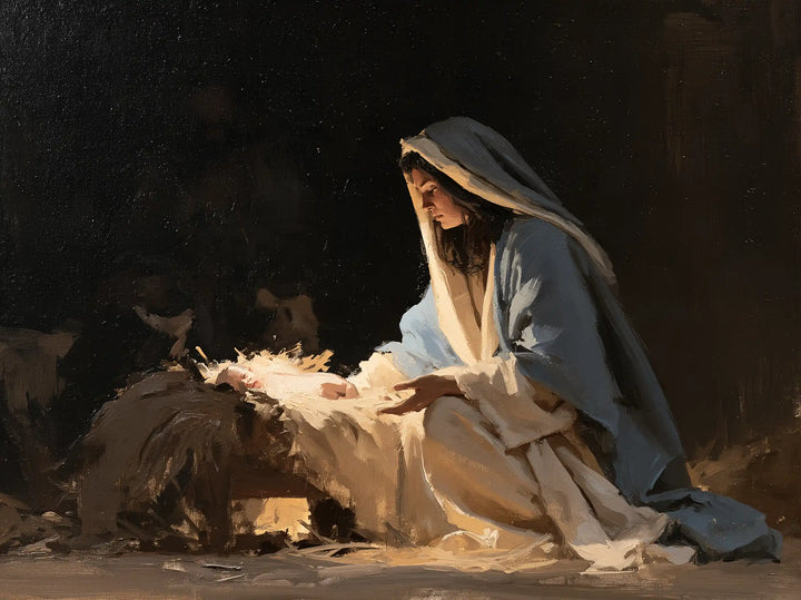 The Nativity — Hands in the Glow of Straw