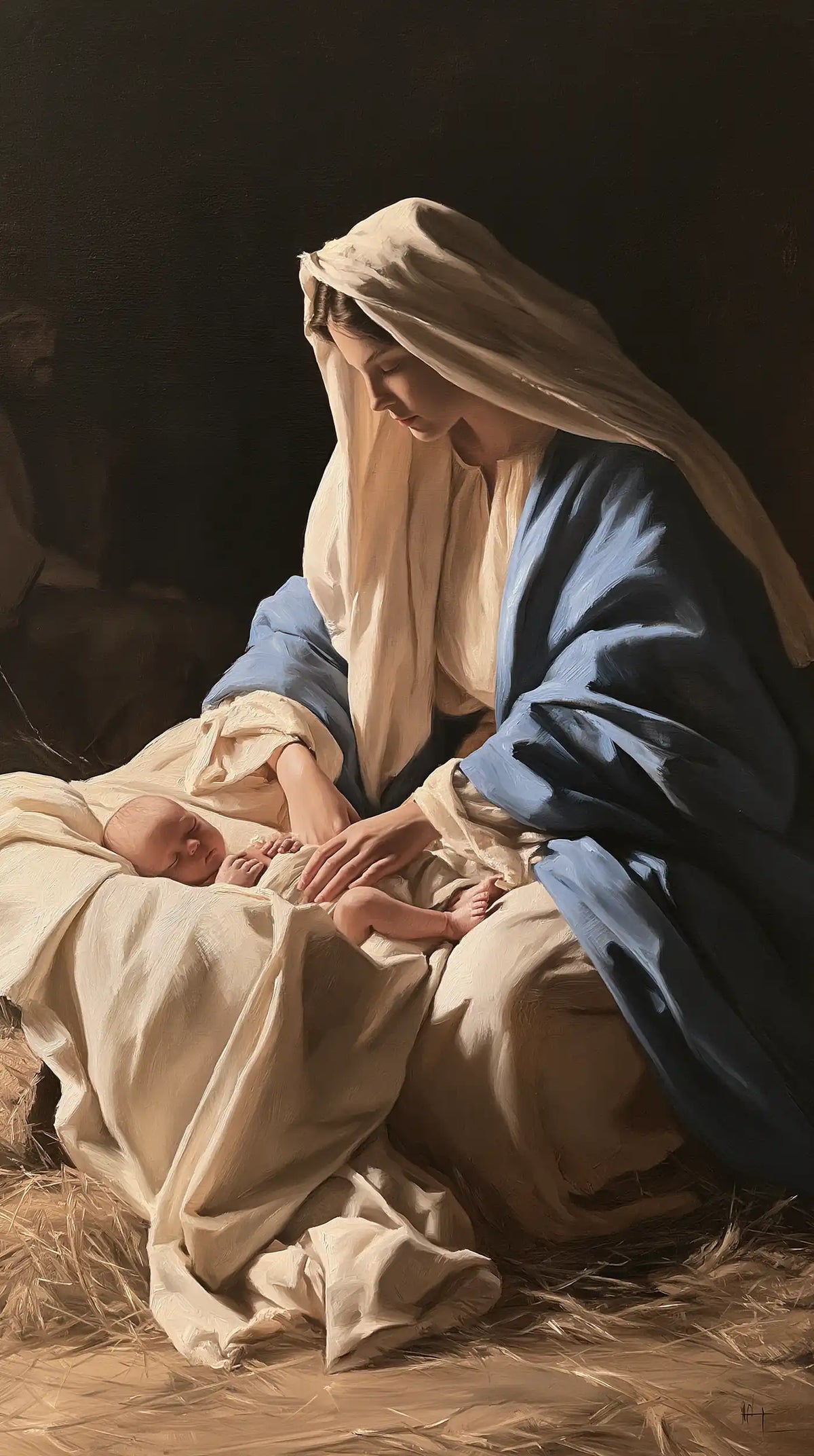 The Nativity — Tenderness in Sand-Coloured Folds