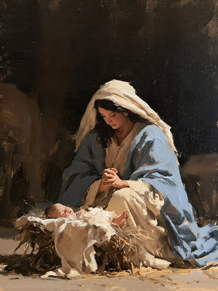 The Nativity — Reverence in Mist Blue
