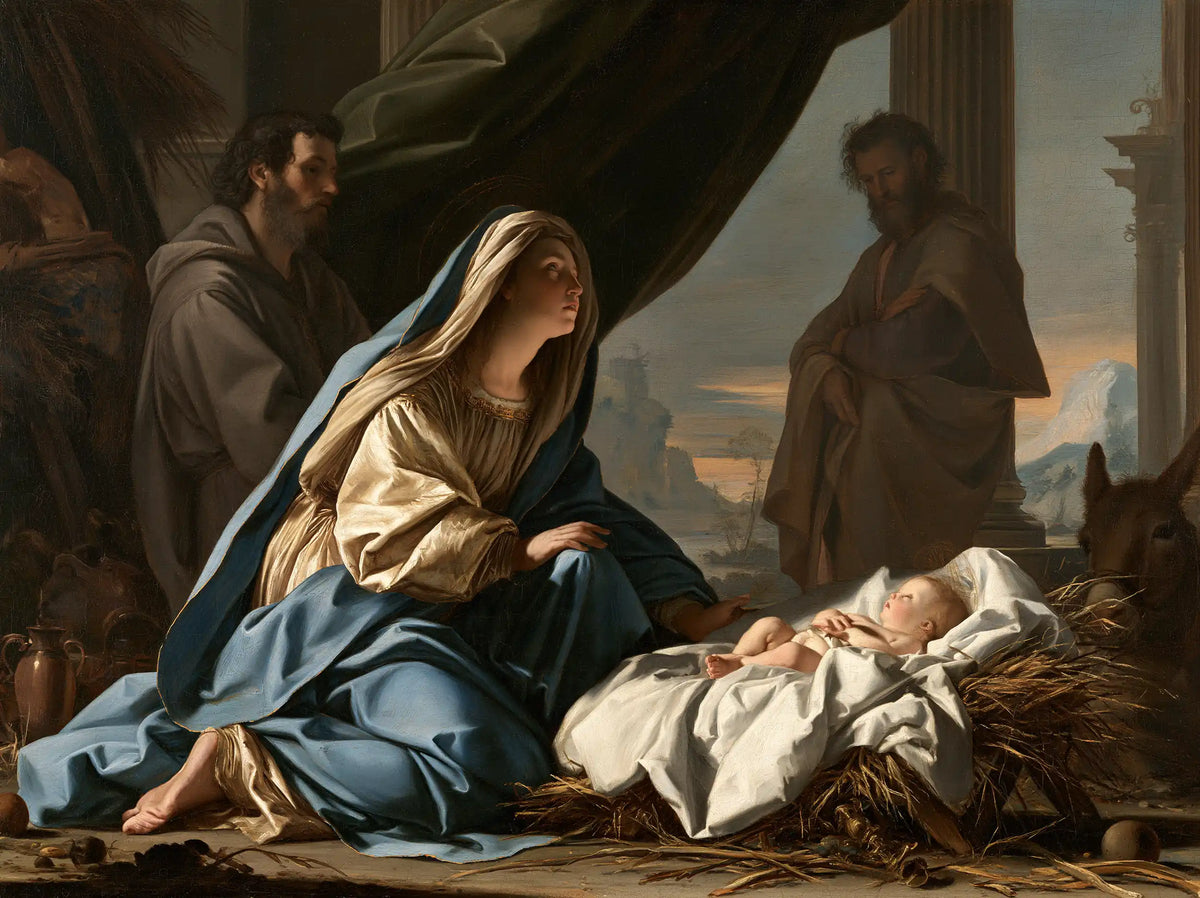 The Nativity — The Upward Gaze Beneath the Draperies