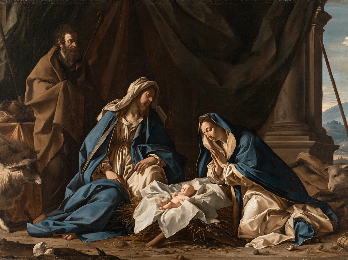 The Nativity — Two Veils Around the Newborn