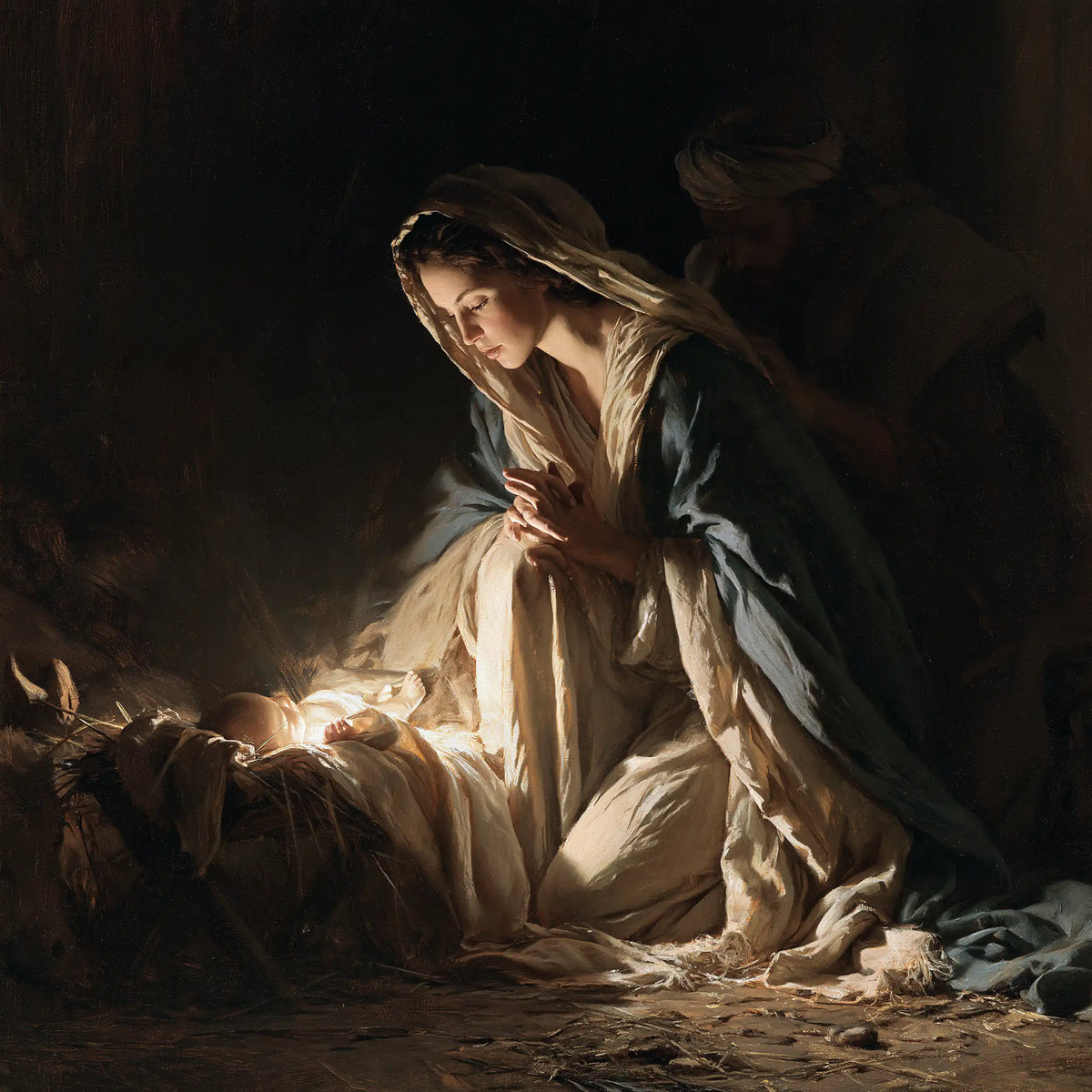 The Nativity — Stillness Lit at the Mother’s Feet