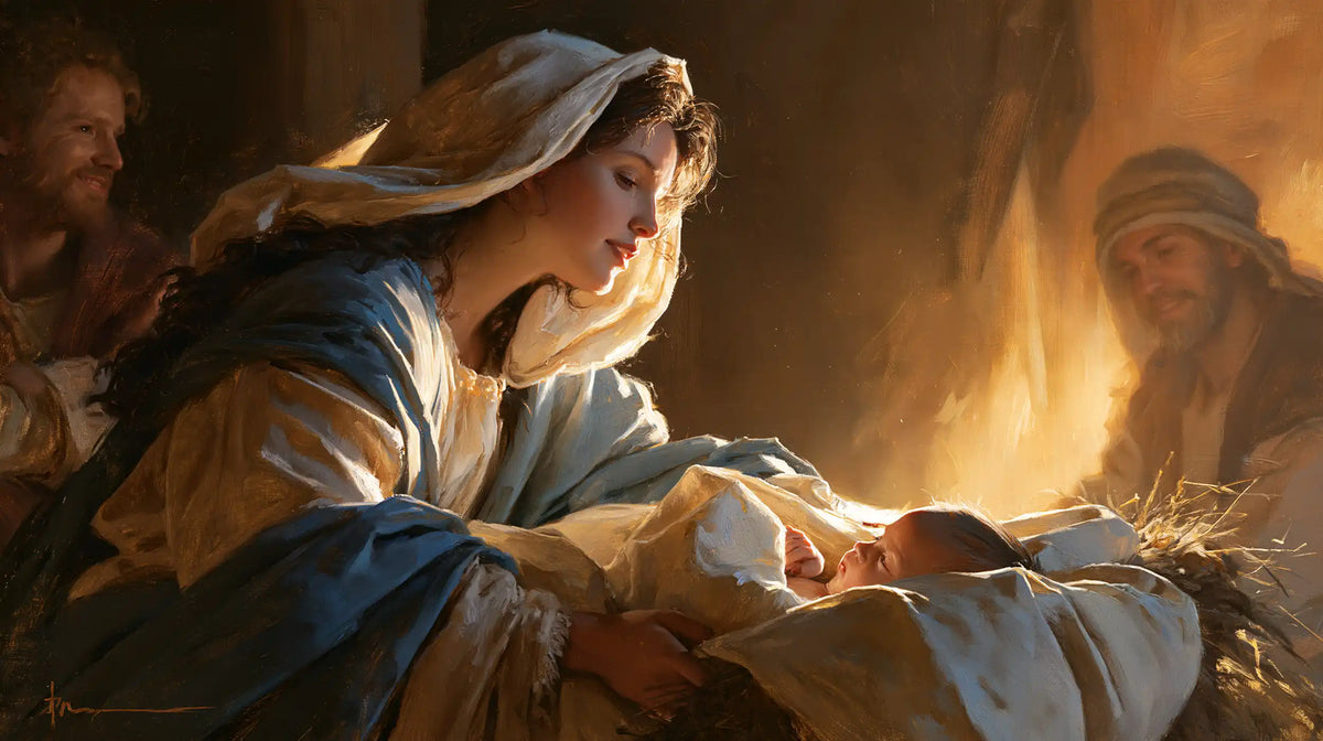 The Nativity — Joy Borne in White Swaddling
