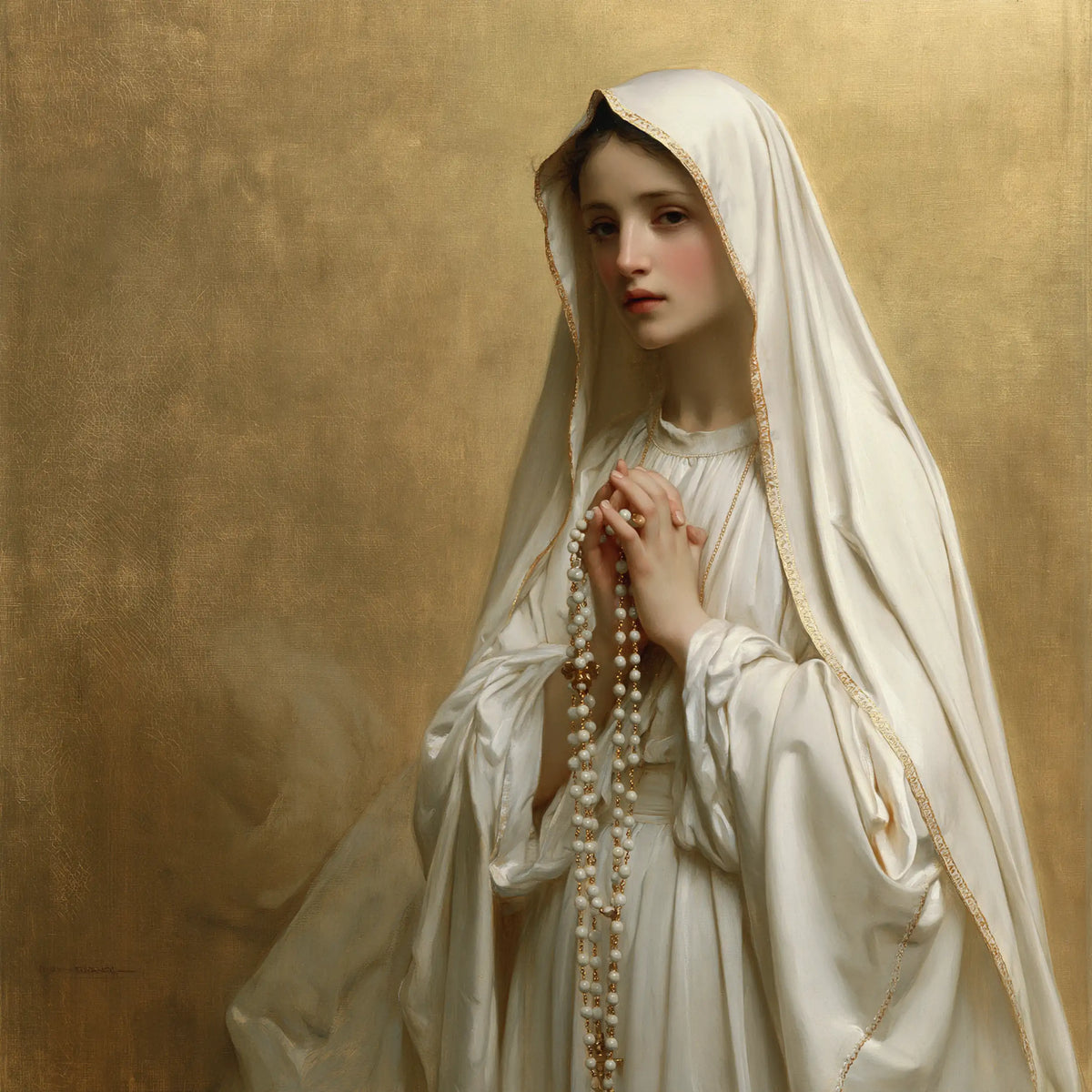 Our Lady of Fatima – Quiet Petition on a Gilded Ground