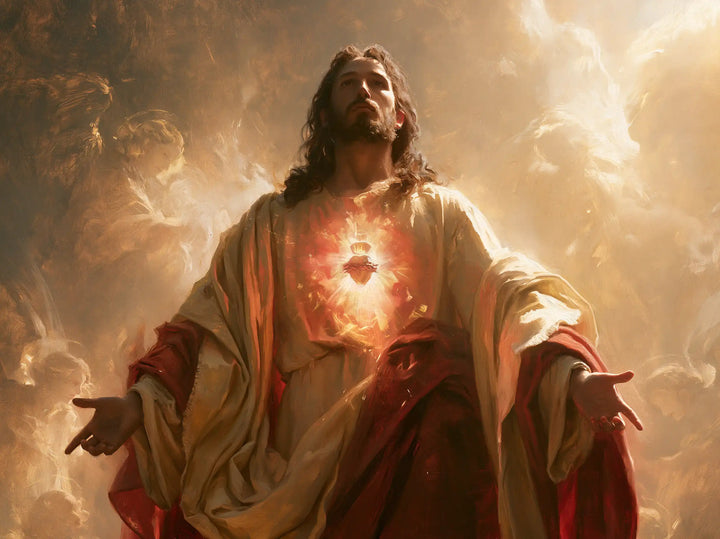 The Sacred Heart of Jesus — The Offering Beneath the Breath of Clouds
