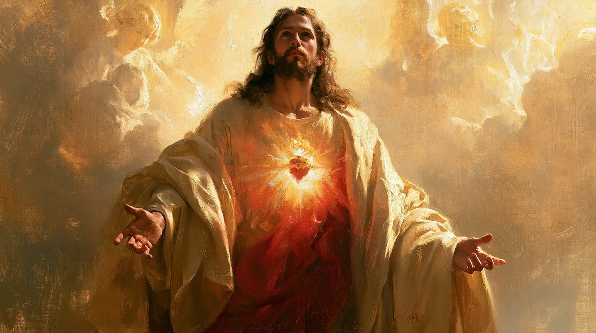 The Sacred Heart of Jesus — The Heart on the Horizon of Open Palms