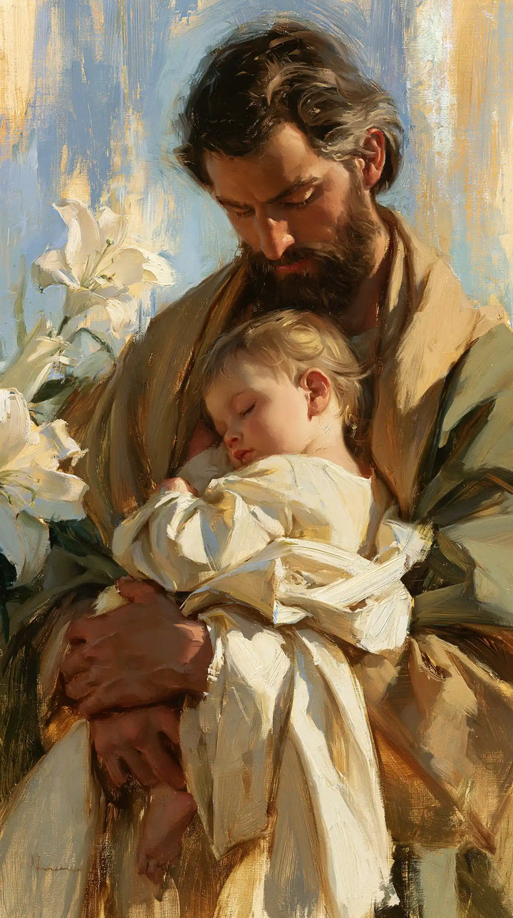 Saint Joseph with the Child Jesus – Impressionist · Portrait no. 6