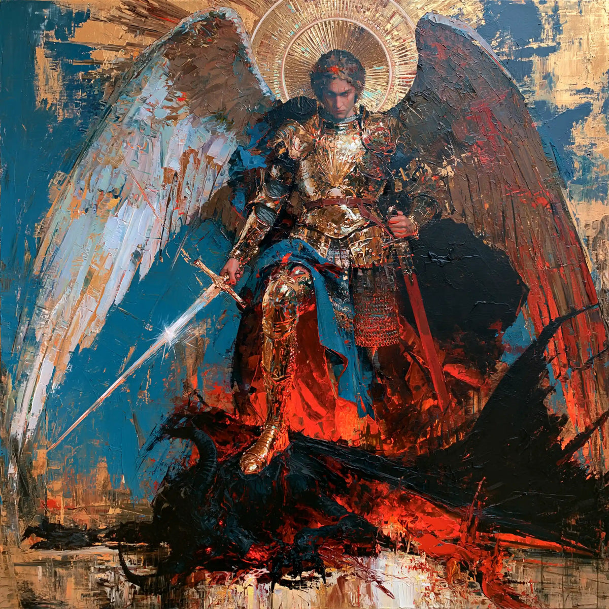 Saint Michael the Archangel – Expressionist · Square no. 7
