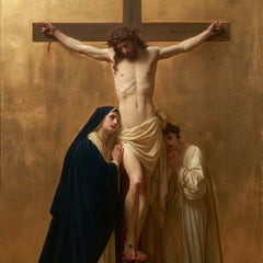 The Crucifixion – Red Prayer Beneath the Cross