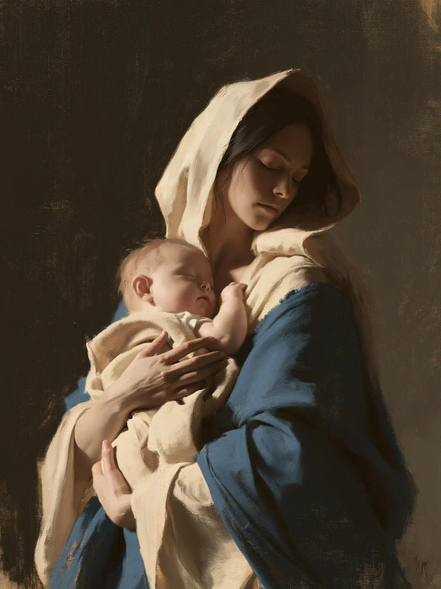 Virgin Mary and Child Jesus - Contemporary Minimalism · Portrait n° 4