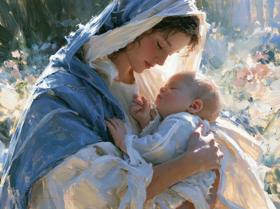 Virgin Mary and Child Jesus - Impressionist · Landscape n° 2