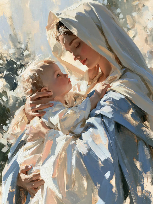 The Virgin and Child — The Upturned Face Amid Ivory Flecks