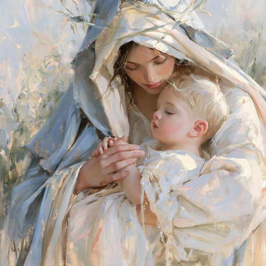 Virgin Mary and Child Jesus - Impressionist · Square n° 1