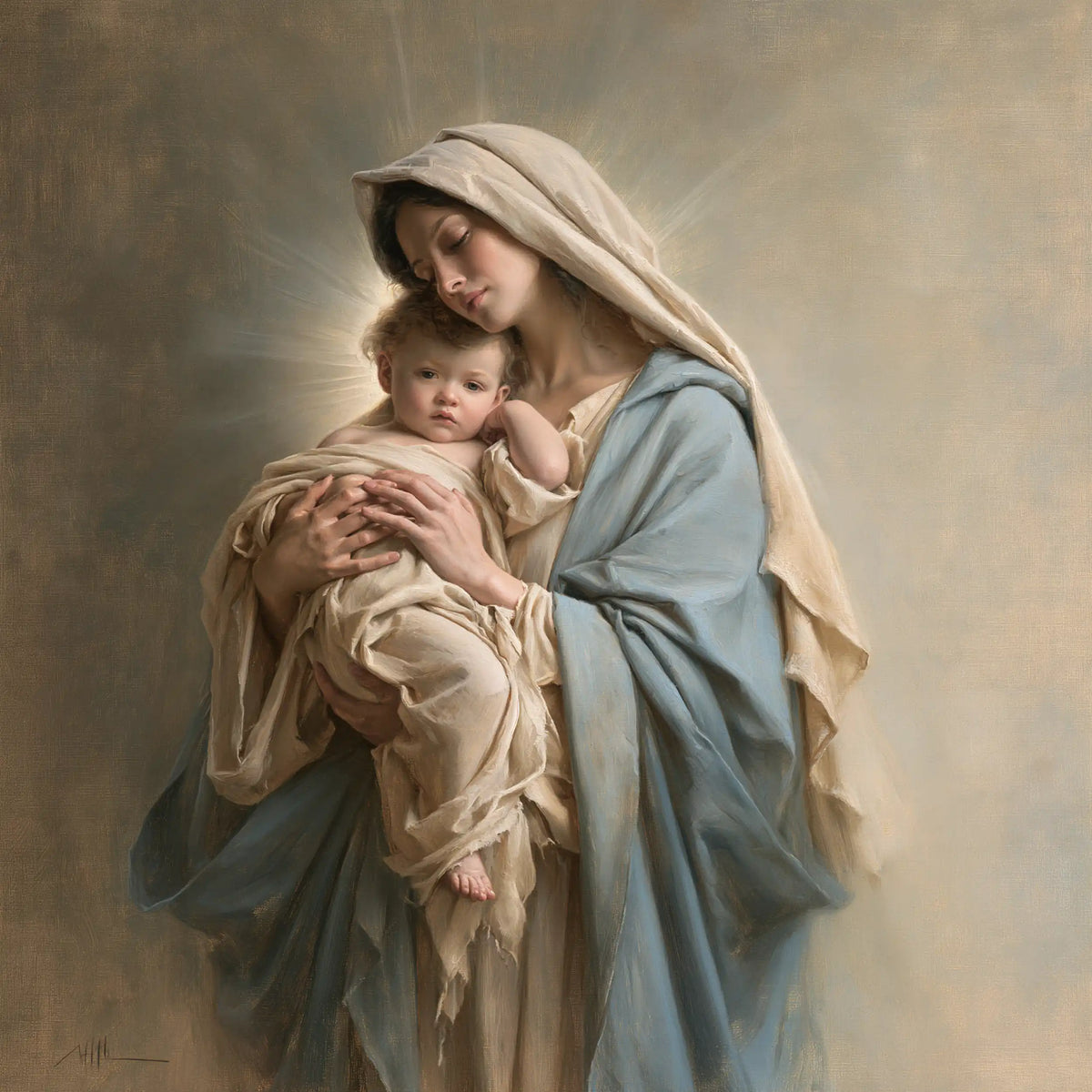 The Virgin and Child — His Mother’s Cheek at the Halo’s Edge