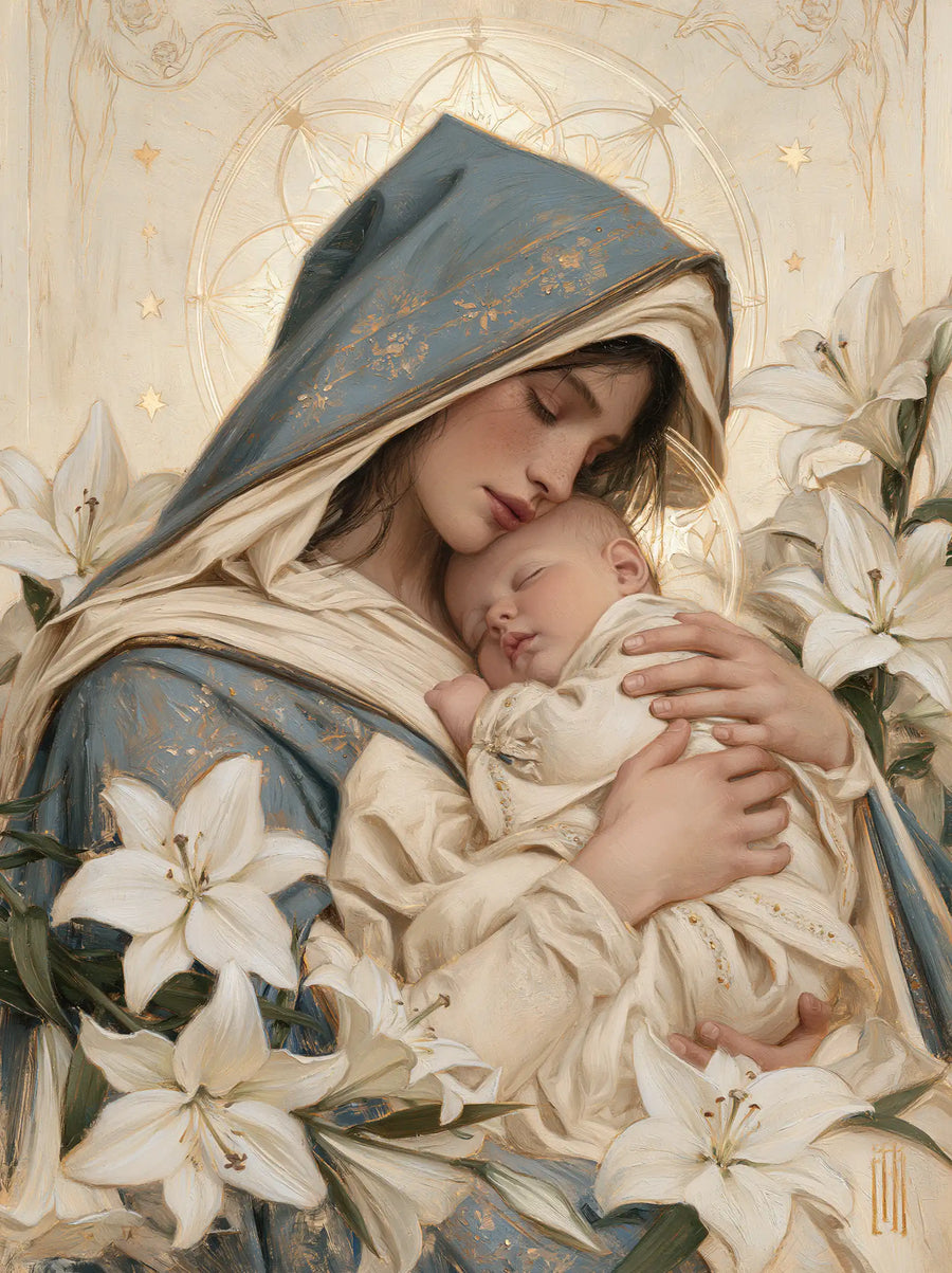 Virgin Mary and Child Jesus - Symbolist · Portrait n° 34